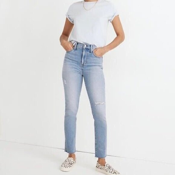 Madewell The Perfect Vintage Crop Jean In Light Blue Wash 24​​​​​​​ - Picture 1 of 9